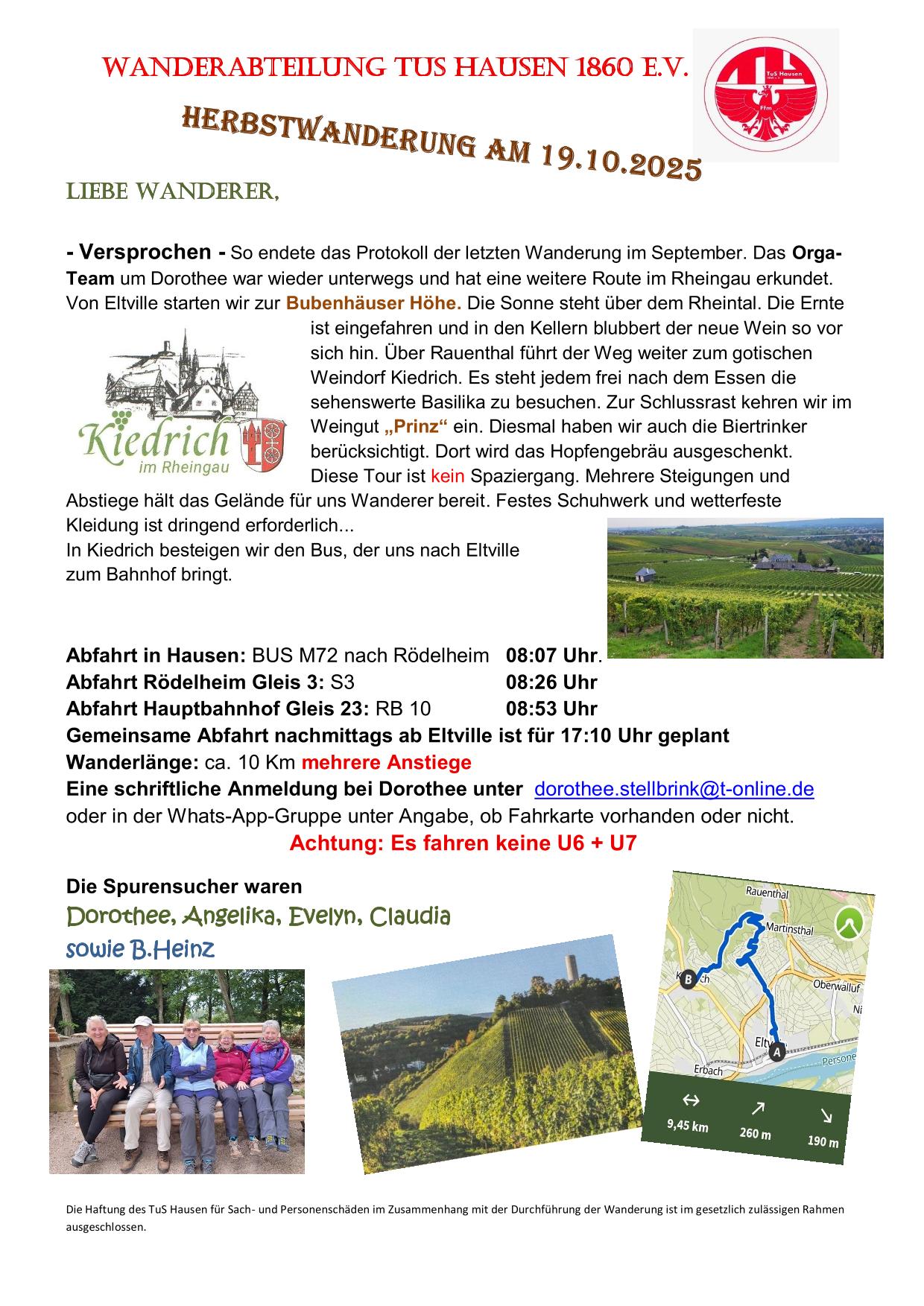 Ausschreibung Herbstwanderung Bubenhäuser Höhe 1